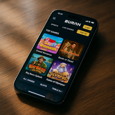 Buran Casino - Mobile Responsive Interface - iPhone Android